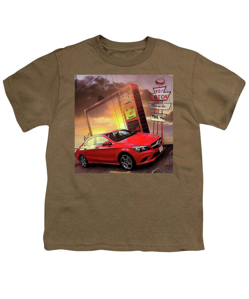 Caroftheday Youth T-Shirt featuring the photograph Happy #mercedes Monday From The by Austin Tuxedo Cat