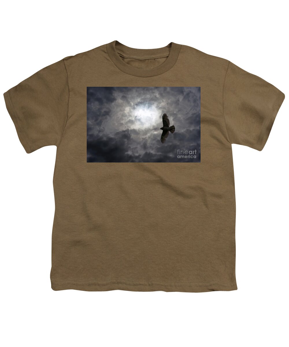 Hawk Youth T-Shirt featuring the photograph Hawk Patrol by Sam Rino