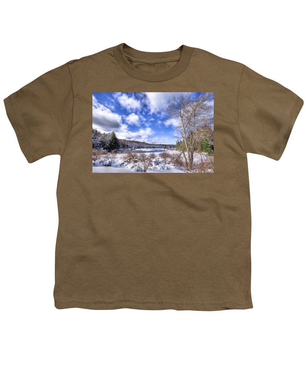 Landscapes Youth T-Shirt featuring the photograph Heavy Snow at the Green Bridge by David Patterson