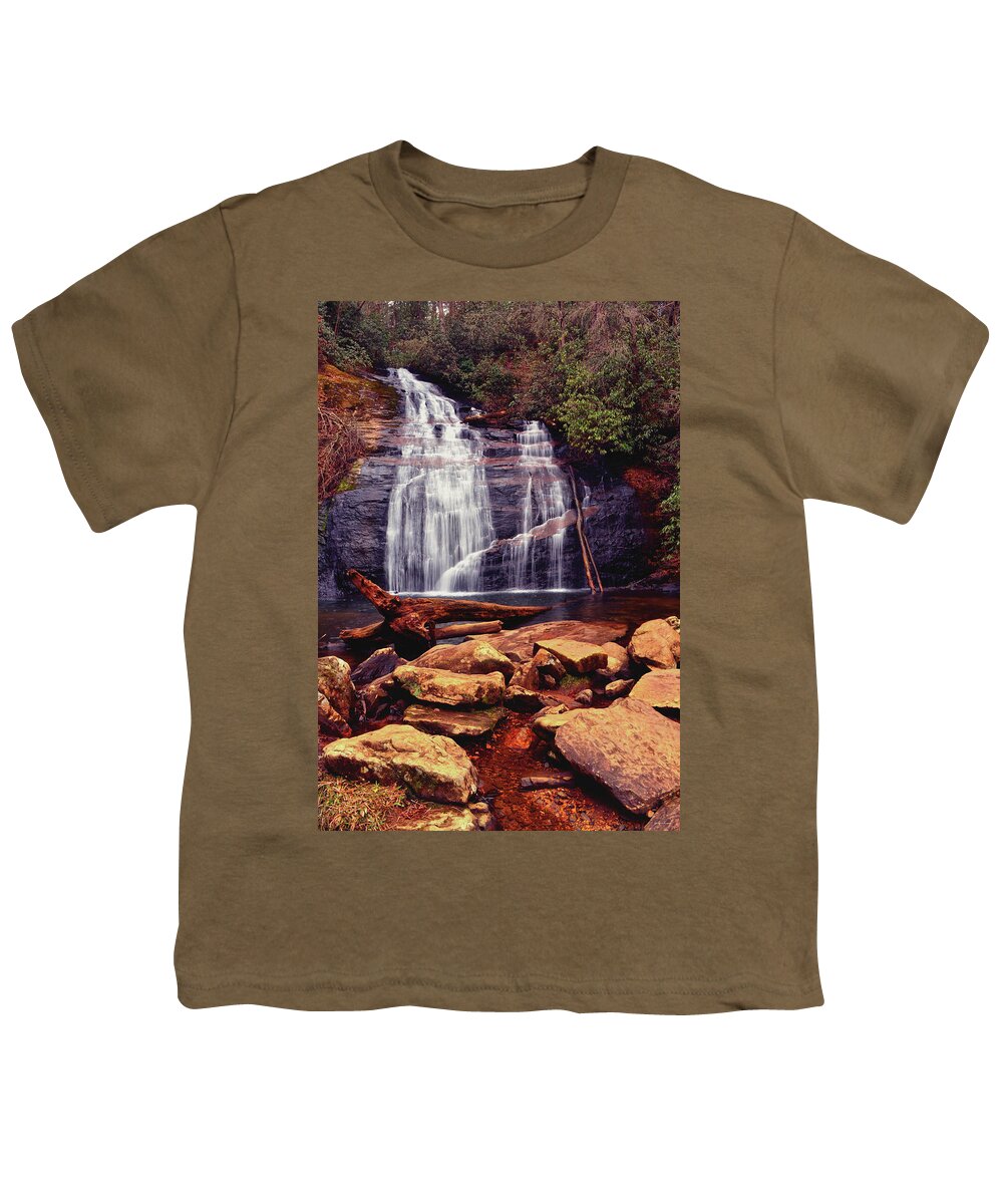 Waterfall Youth T-Shirt featuring the photograph Helton Falls 003 by George Bostian