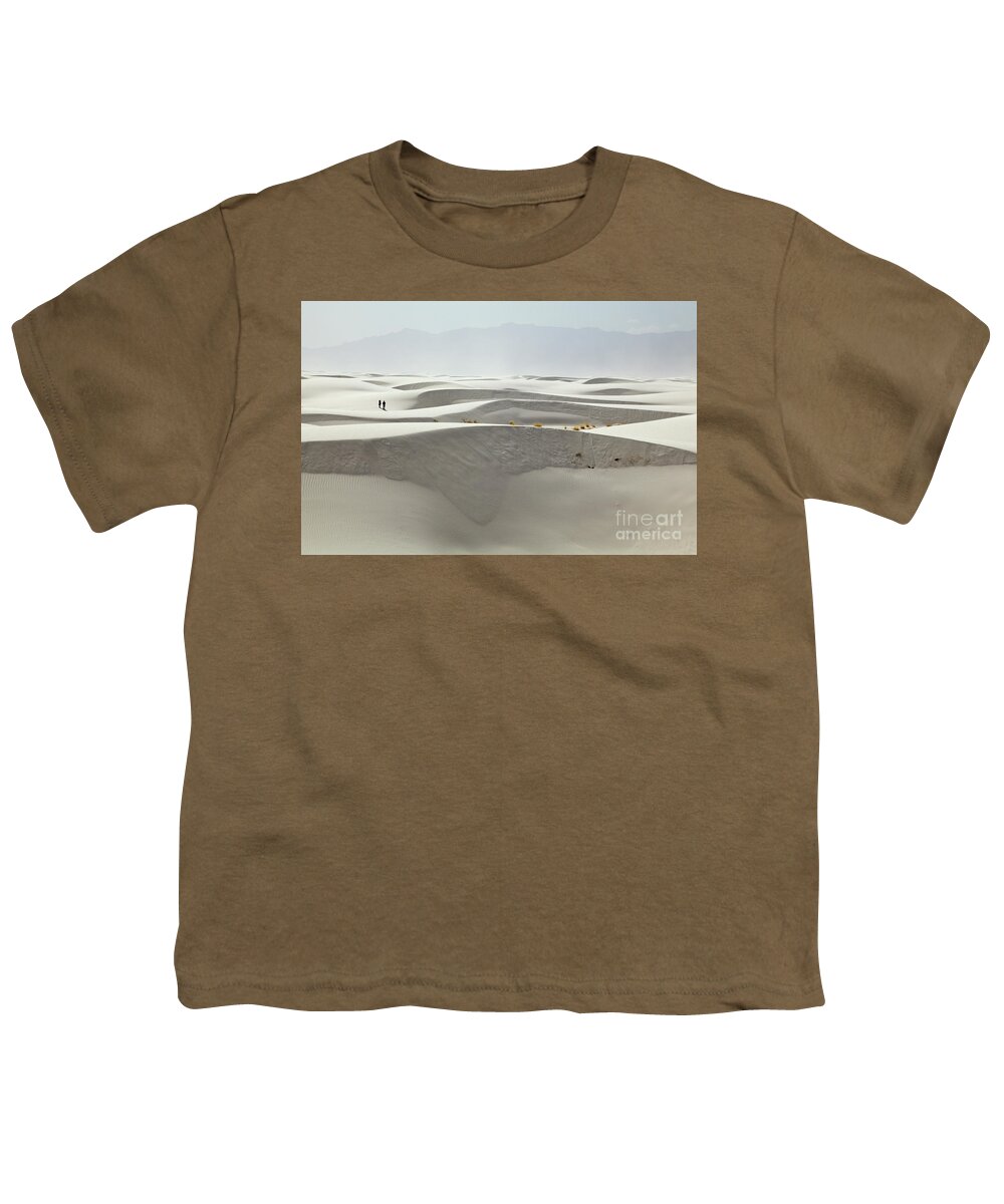 00559173 Youth T-Shirt featuring the photograph Hikers at White Sands by Yva Momatiuk and John Eastcott