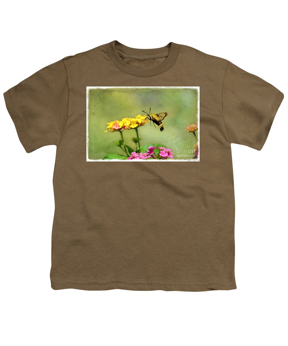 Moth Youth T-Shirt featuring the photograph Hummingbird Moth 2 by Debbie Portwood