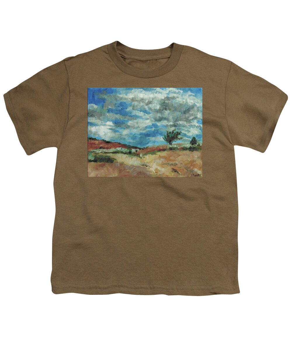 Impressionist Youth T-Shirt featuring the painting Hunter Lake Hillside by Susan Moore