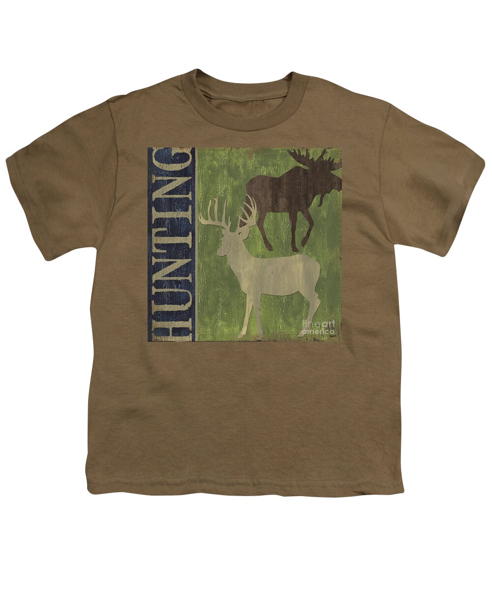 Lodge Youth T-Shirt featuring the painting Hunting by Debbie DeWitt