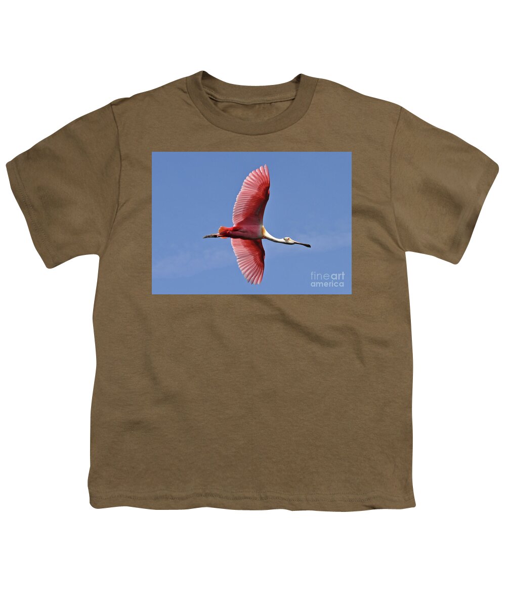 Roseate Spoonbill Youth T-Shirt featuring the photograph I Wanna Fly Like An Eagle by Lydia Holly