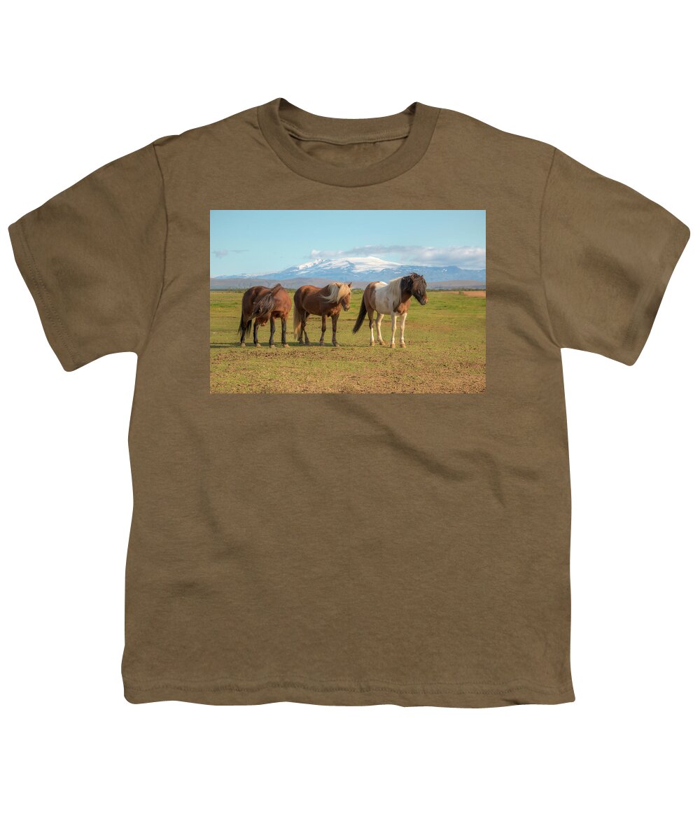 Icelandic Horse Youth T-Shirt featuring the photograph Icelanders 0639 by Kristina Rinell