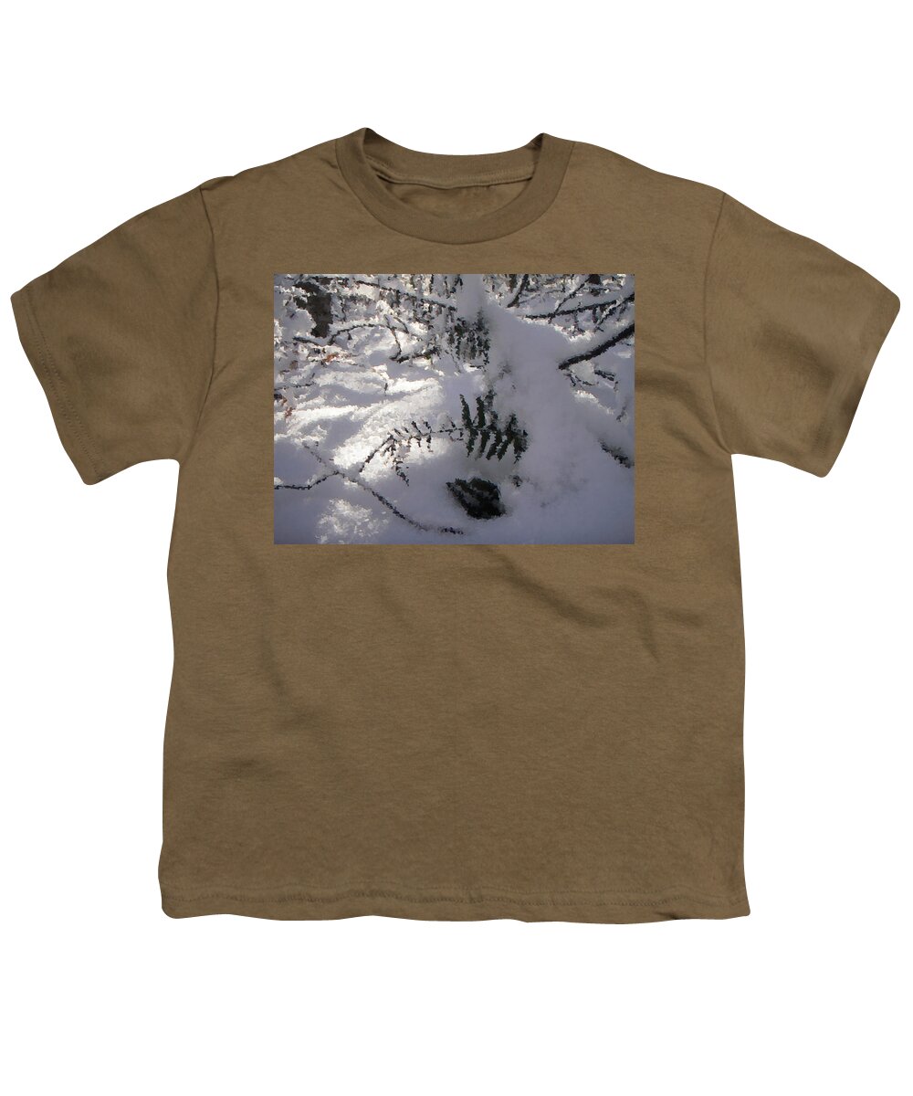 Winter Youth T-Shirt featuring the photograph Icy Fern by Nicole Angell