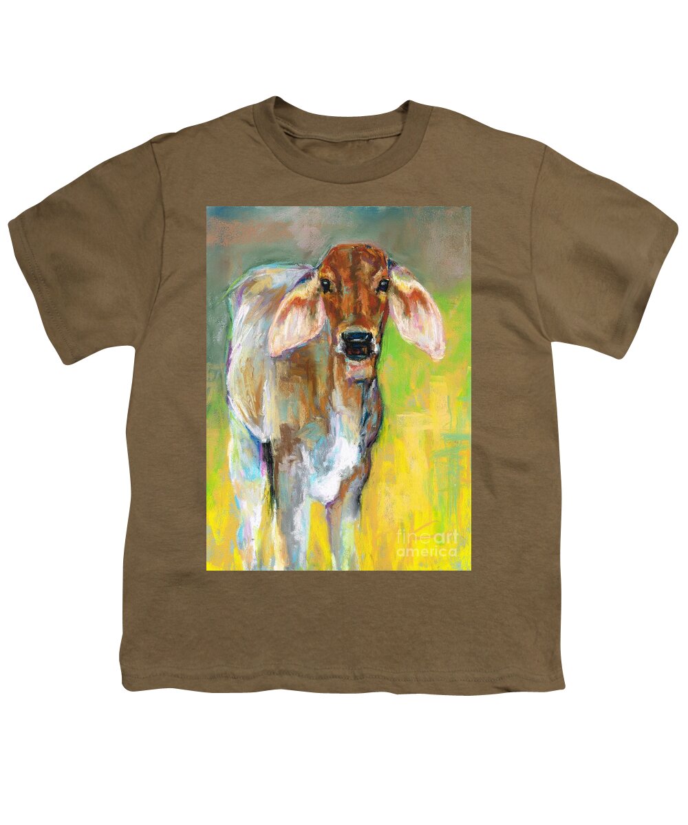 Cattle Youth T-Shirt featuring the painting Im All Ears by Frances Marino