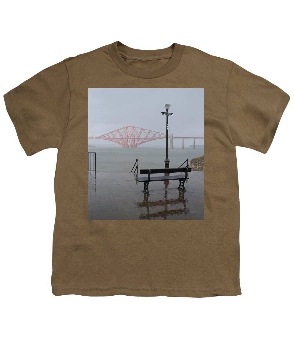 Forth Rail Bridge Youth T-Shirt featuring the photograph In the rain by Elena Perelman