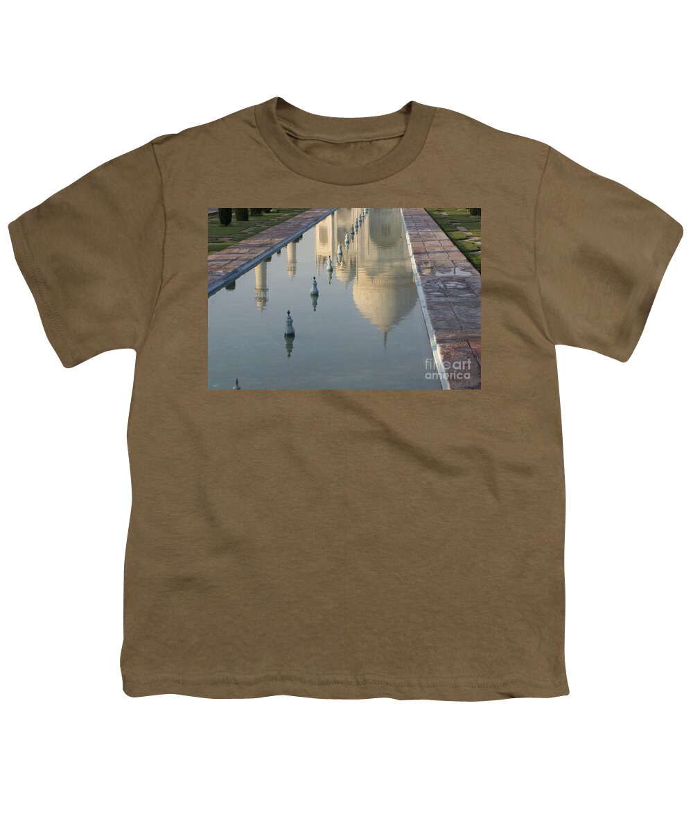Reflection Of Taj Mahal Youth T-Shirt featuring the photograph In Water by Elena Perelman