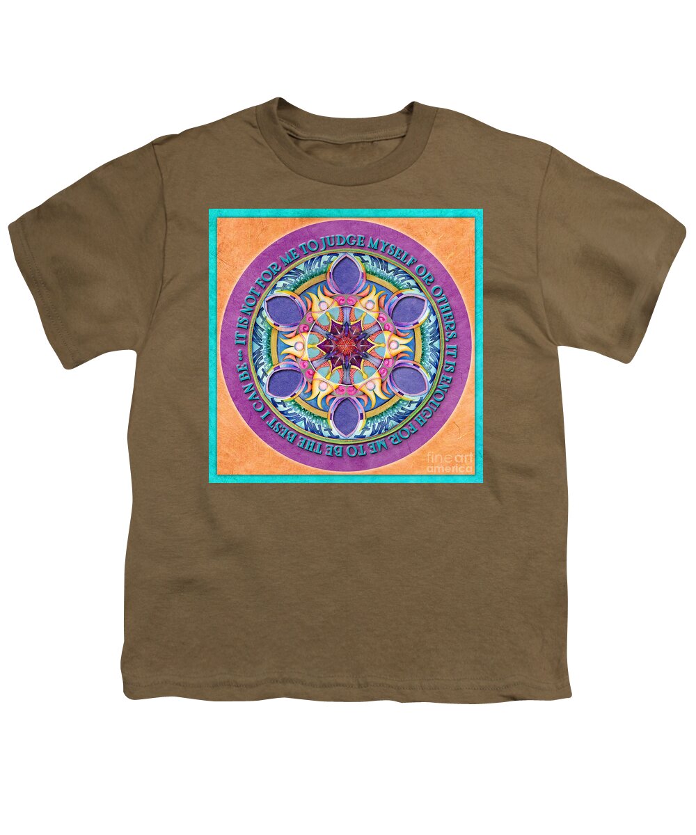 Mandala Youth T-Shirt featuring the painting It Is Enough Mandala Prayer by Jo Thomas Blaine