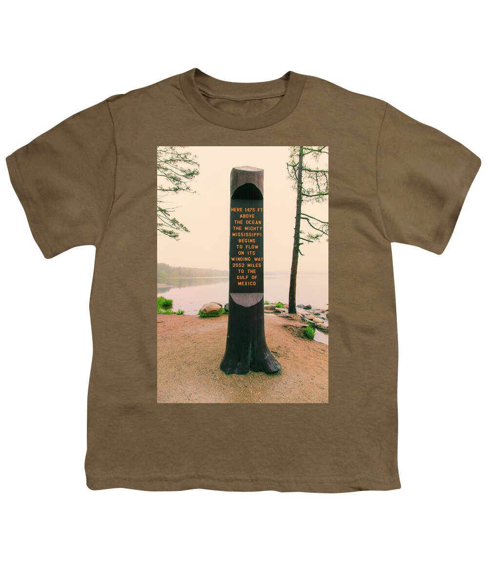 Itasca Park Youth T-Shirt featuring the photograph Itasca Marker Nostalgic by Nancy Dunivin
