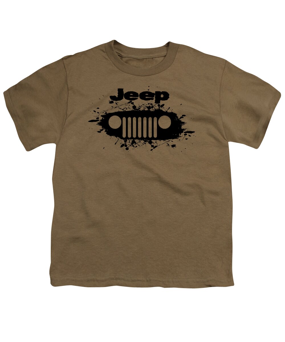 Splatter Youth T-Shirt featuring the digital art Jeep Splatter by Paul Kuras
