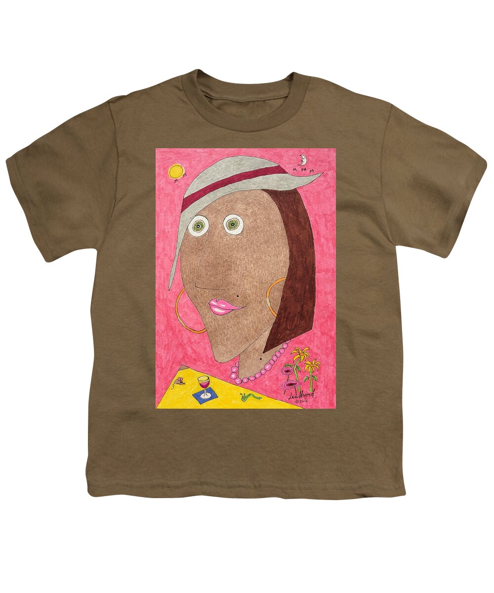  Youth T-Shirt featuring the painting Kiwi Eyes by Lew Hagood