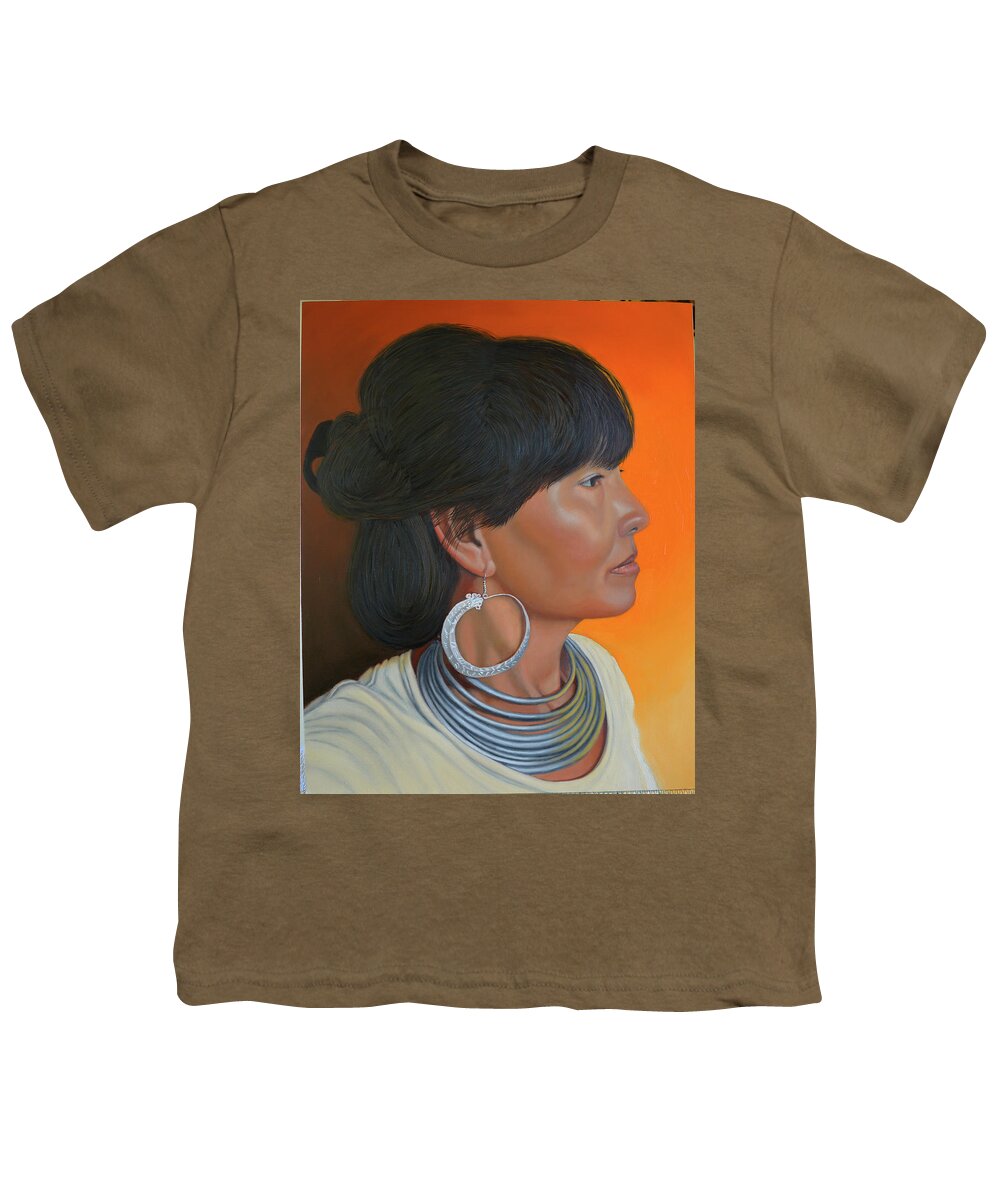Hmong Woman Youth T-Shirt featuring the painting Lady of Sapa by Thu Nguyen