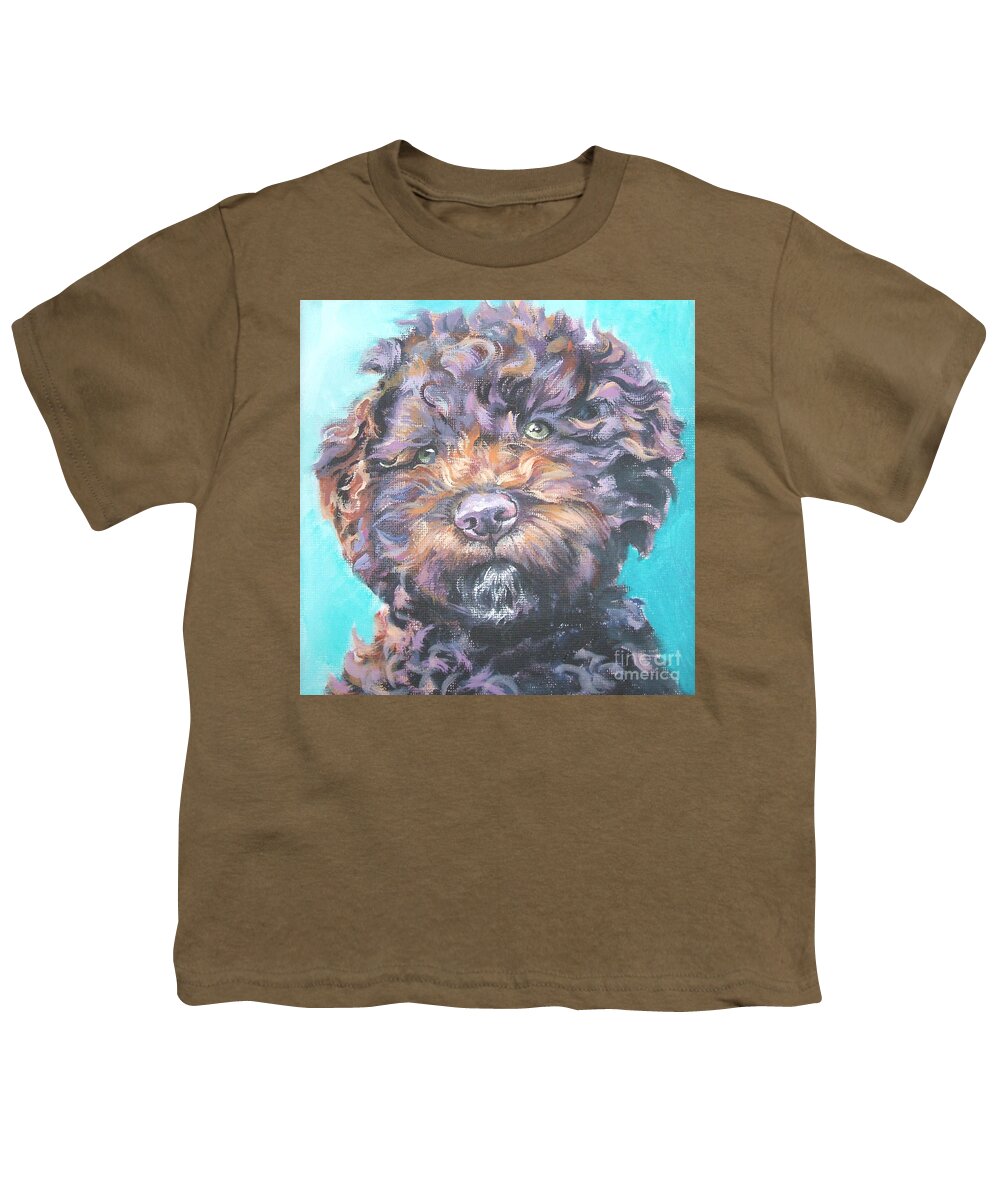 Lagotto Romagnolo Youth T-Shirt featuring the painting Lagotto Romagnolo by Lee Ann Shepard