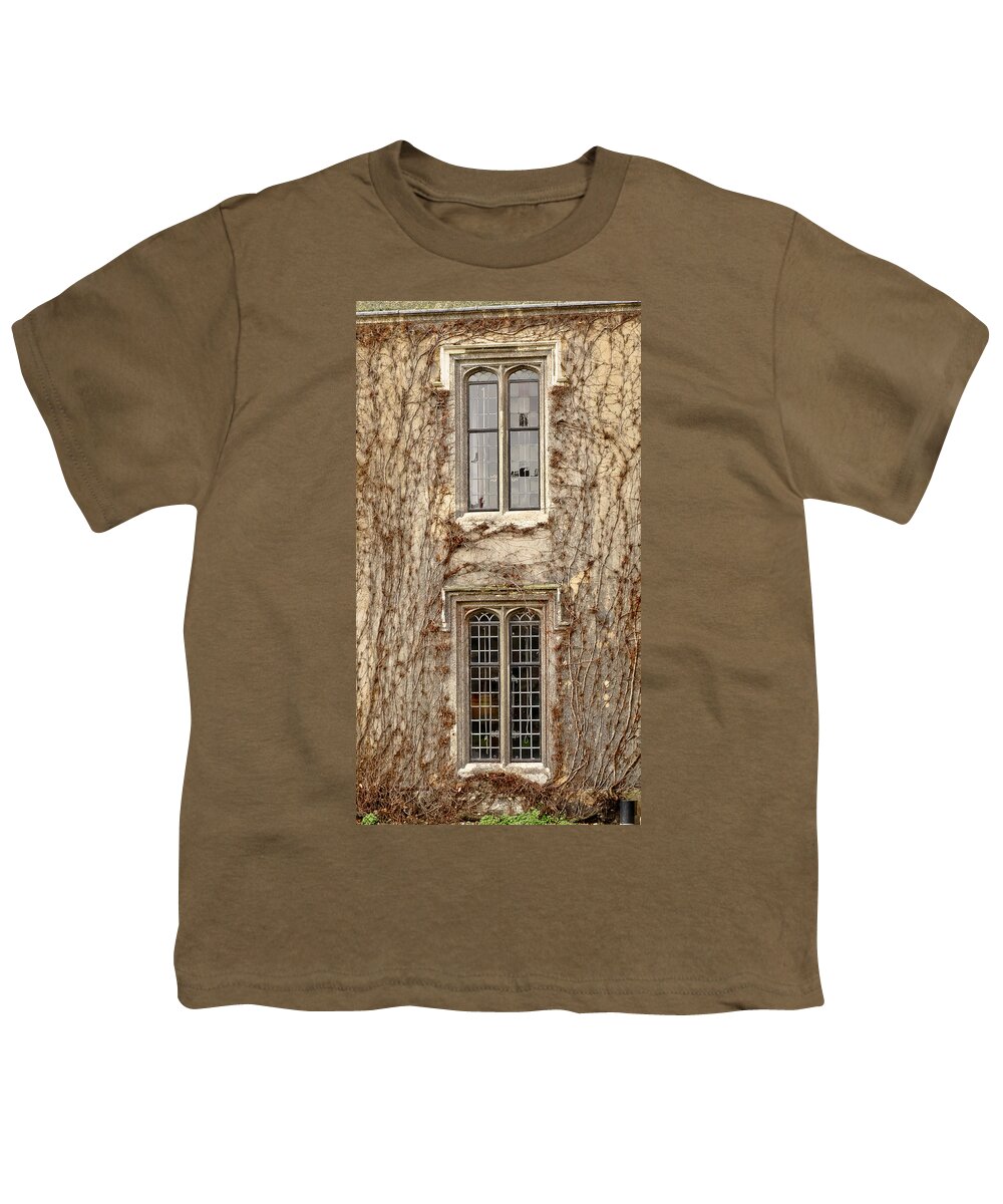 Winter Youth T-Shirt featuring the photograph Lancet windows and climbers around them. Winter time. by Elena Perelman