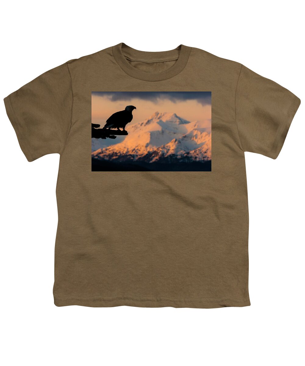 Eagle Youth T-Shirt featuring the photograph Last Light Bald Eagle by Mark Miller