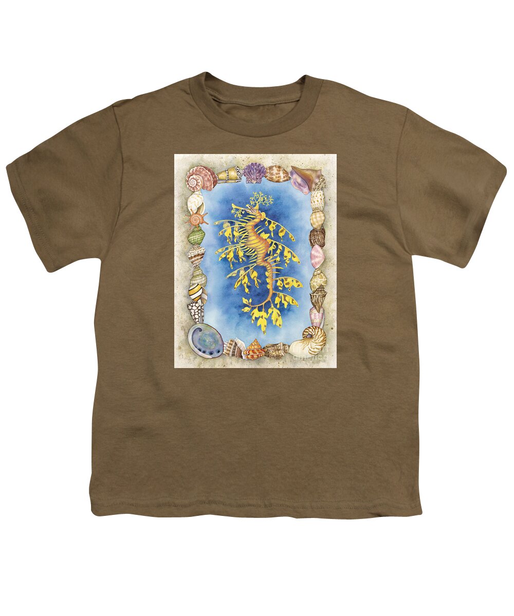 Leafy Sea Dragon Youth T-Shirt featuring the painting Leafy Sea Dragon by Lucy Arnold
