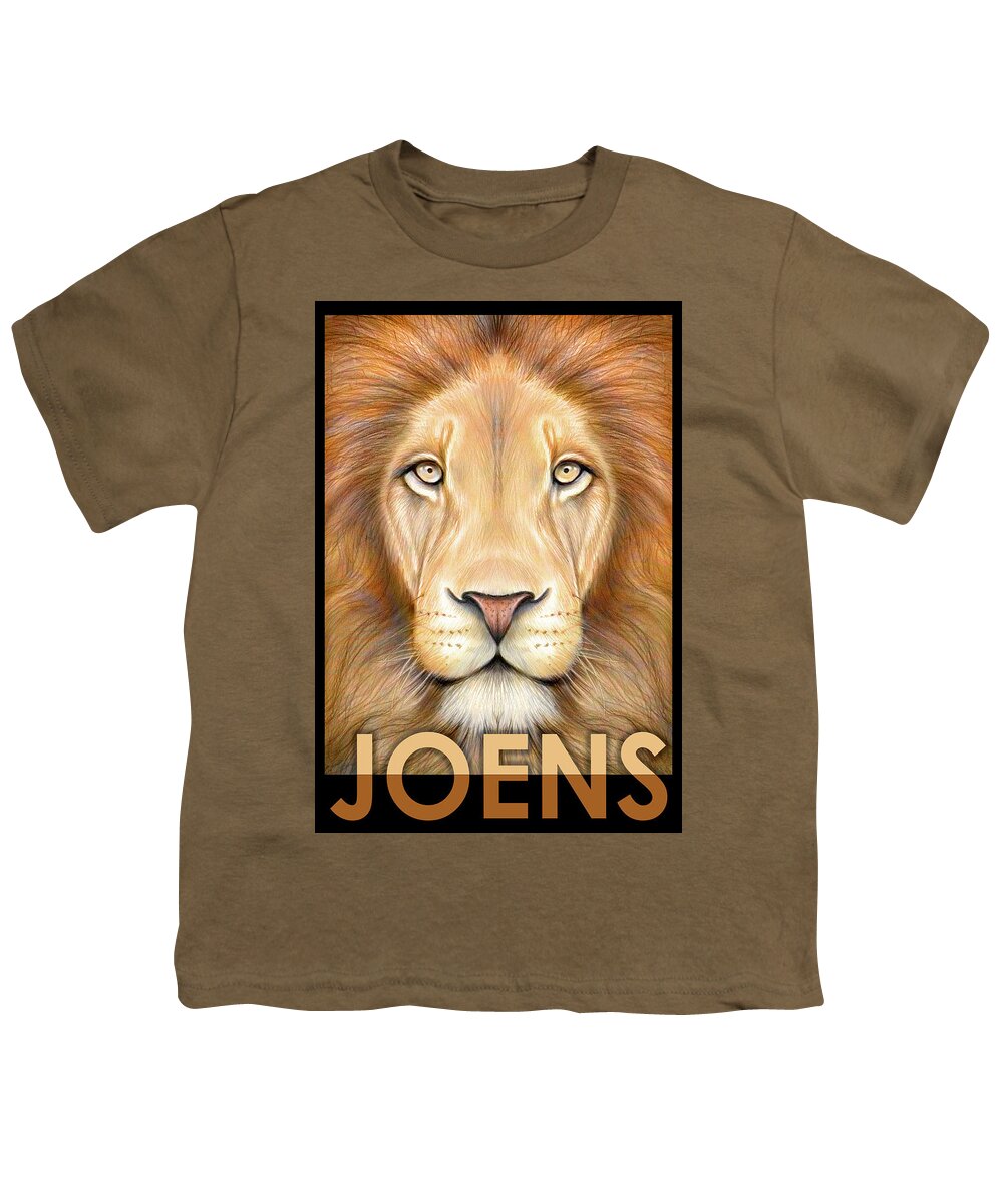 Lion Youth T-Shirt featuring the drawing Lion Joens by Greg Joens