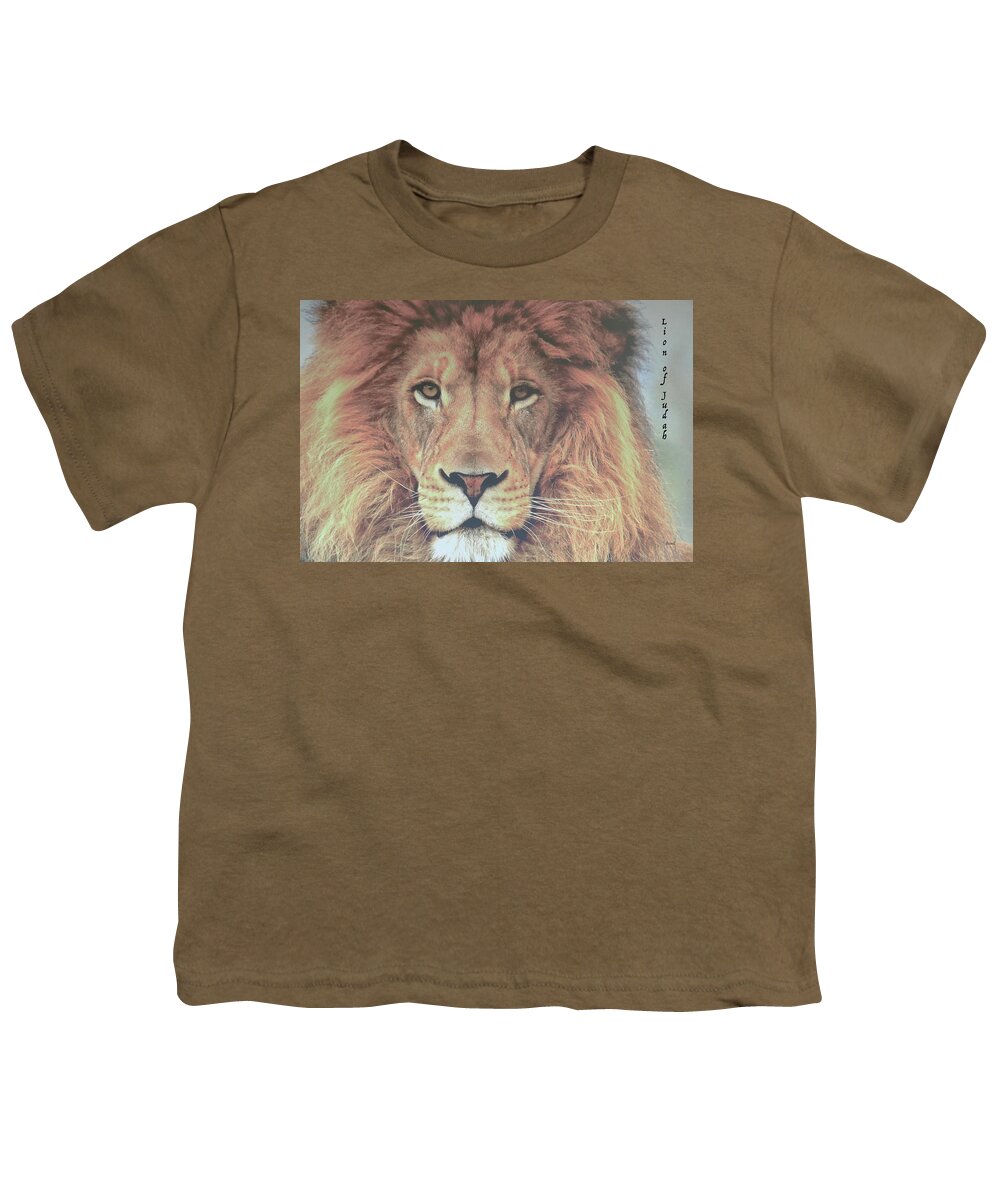  Big Cats Art Youth T-Shirt featuring the photograph Lion of Judah by Dennis Baswell
