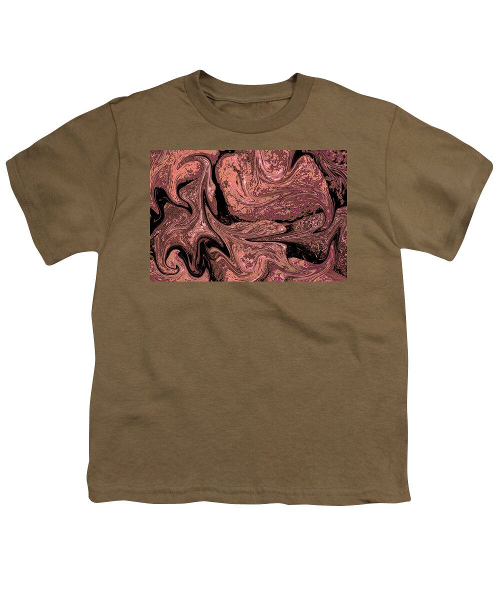 Linda Brody Youth T-Shirt featuring the digital art Liquid Rocks Posterized II by Linda Brody
