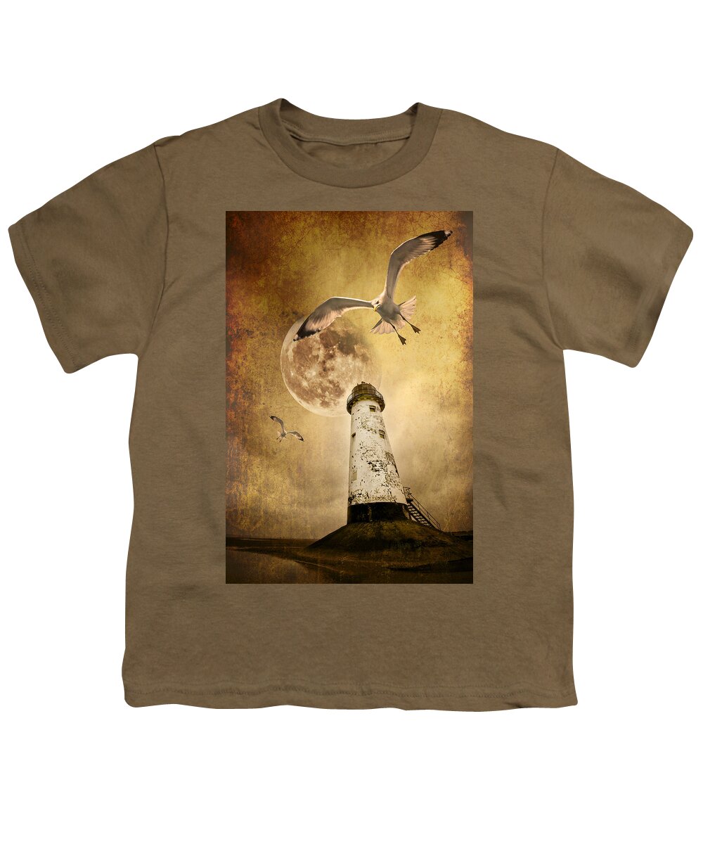 Seagull Youth T-Shirt featuring the photograph Lunar Flight by Meirion Matthias