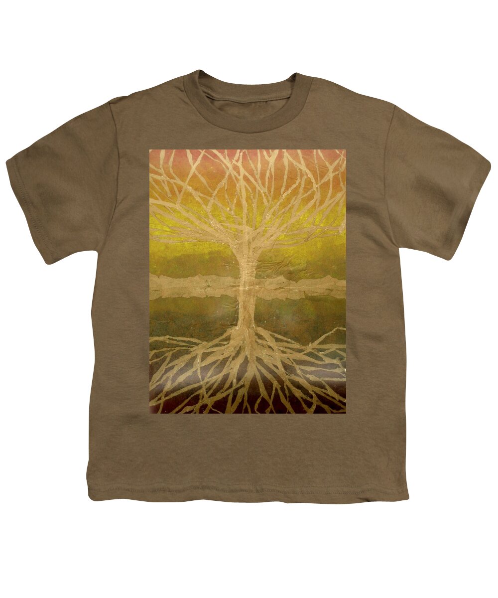 Abstract Youth T-Shirt featuring the painting Meditation by Leah Tomaino