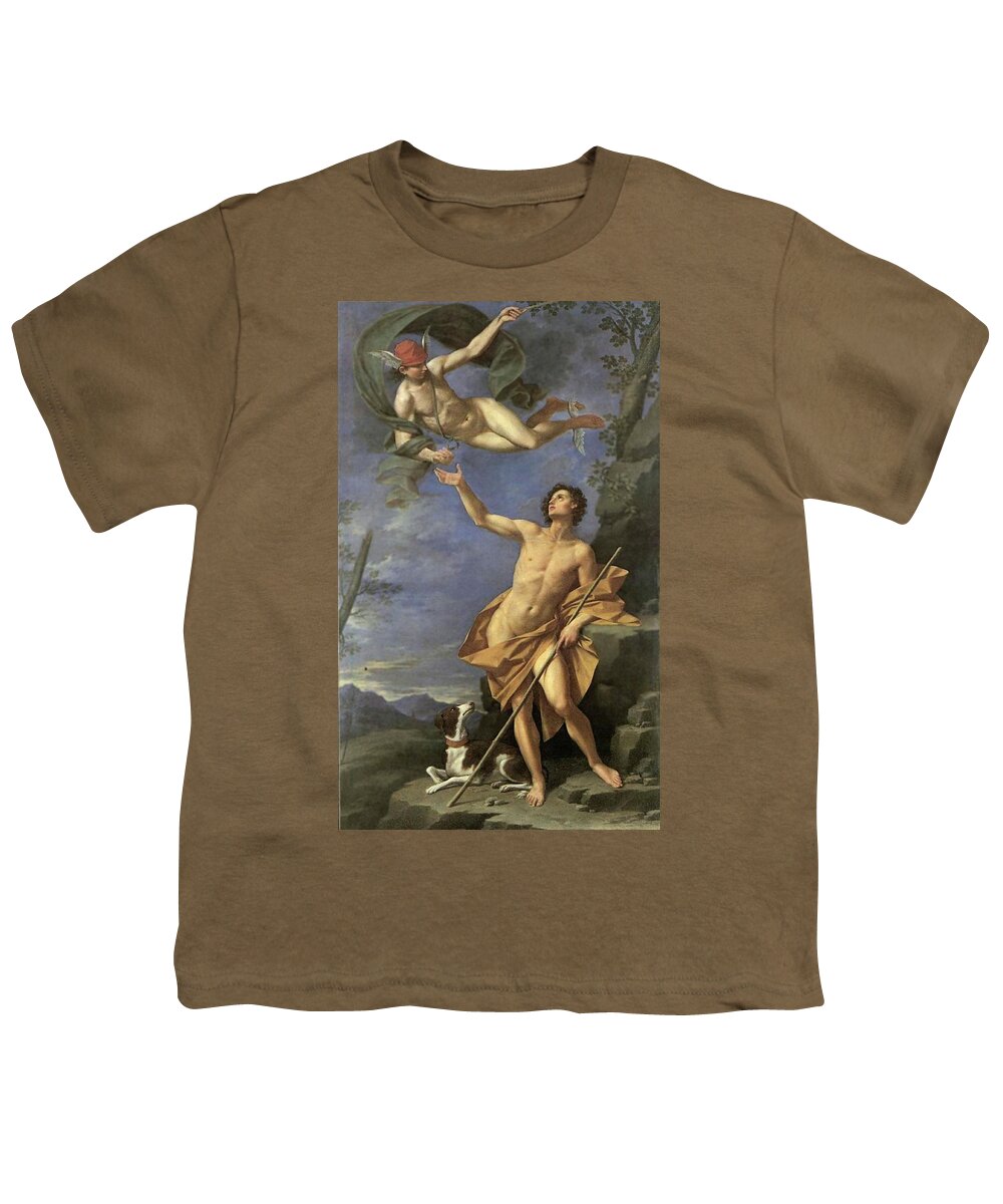 Mercury Youth T-Shirt featuring the painting Mercury and Paris by Donato Creti