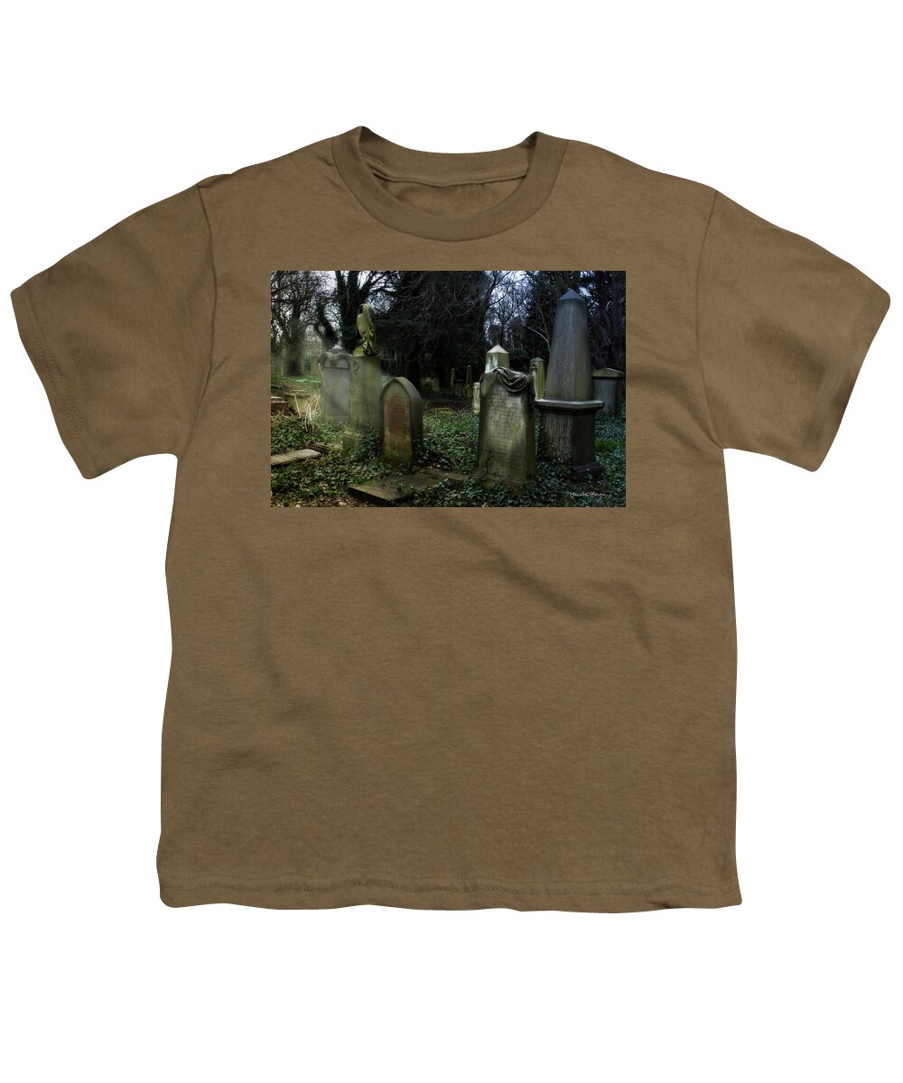 Graves Youth T-Shirt featuring the photograph Mitchell the translator - Belview Graveyard by Micah Offman