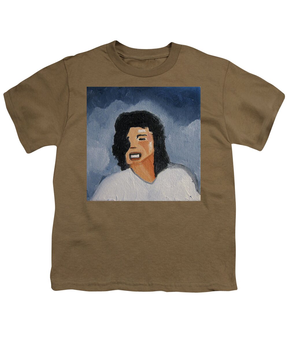 Michael Jackson Youth T-Shirt featuring the painting MJ one of five number two by Patricia Arroyo