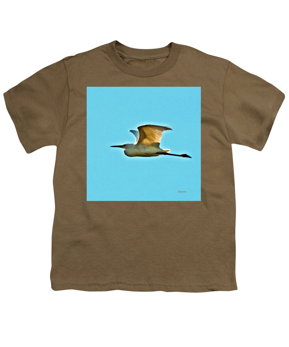 Egret Youth T-Shirt featuring the photograph Morning Flight by T Guy Spencer