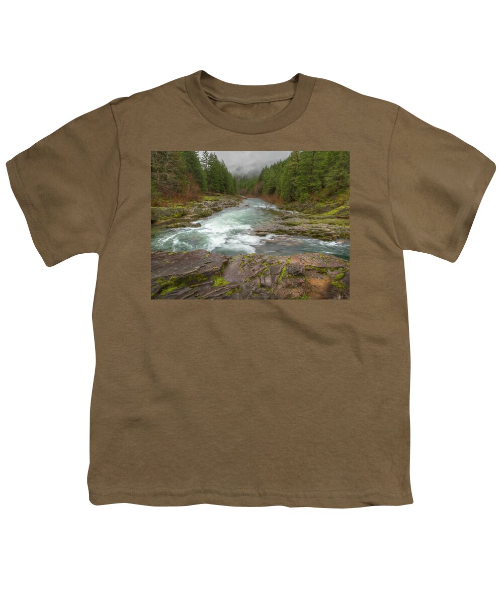 Jean Noren Youth T-Shirt featuring the photograph Morning on the Umqua River by Jean Noren