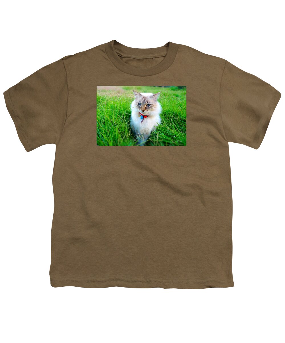 Cat Youth T-Shirt featuring the photograph My Meow by Michael Blaine