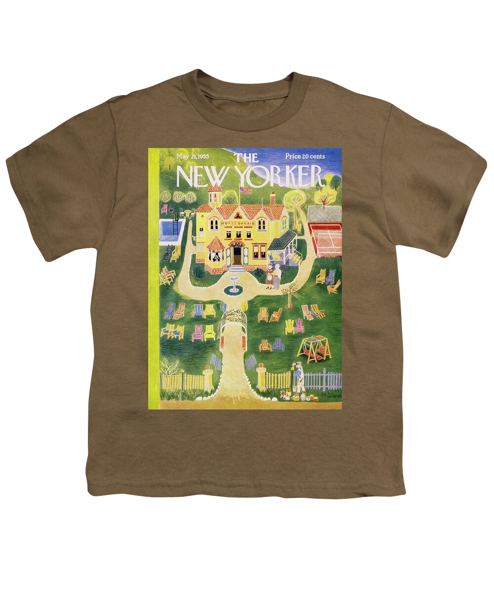 Hotel Youth T-Shirt featuring the painting New Yorker May 21 1955 by Ilonka Karasz