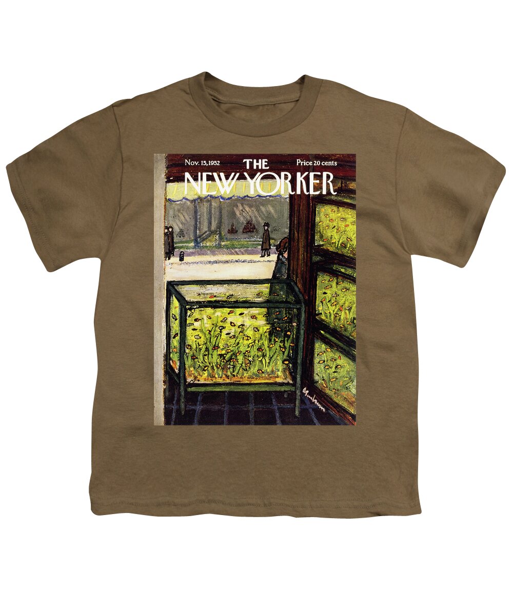 Pet Store Youth T-Shirt featuring the painting New Yorker November 15 1952 by Abe Birnbaum