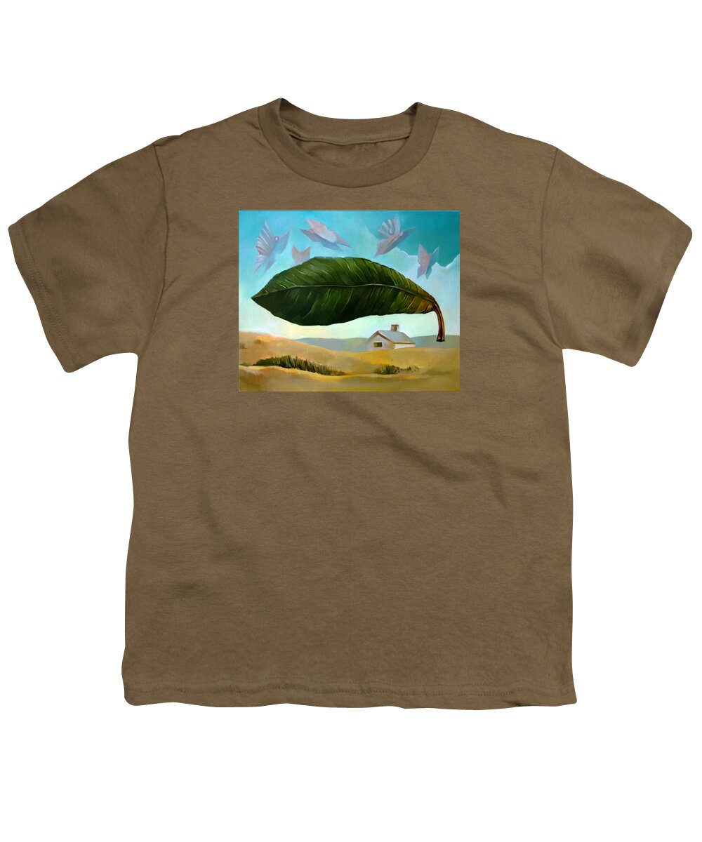 Green Youth T-Shirt featuring the painting Norman Leaf by Filip Mihail