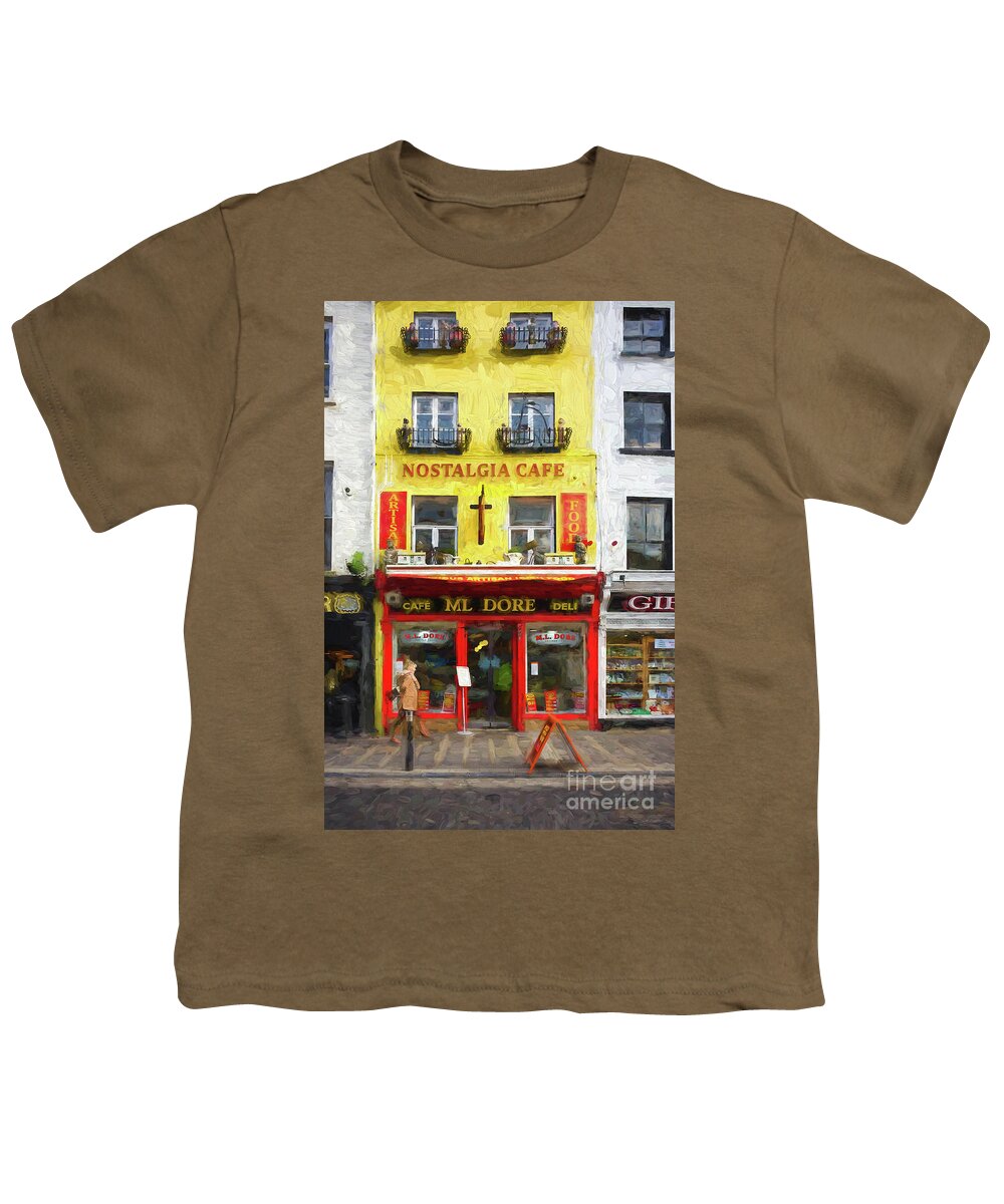 Kilkenny Youth T-Shirt featuring the digital art Nostalgia Cafe by Les Palenik