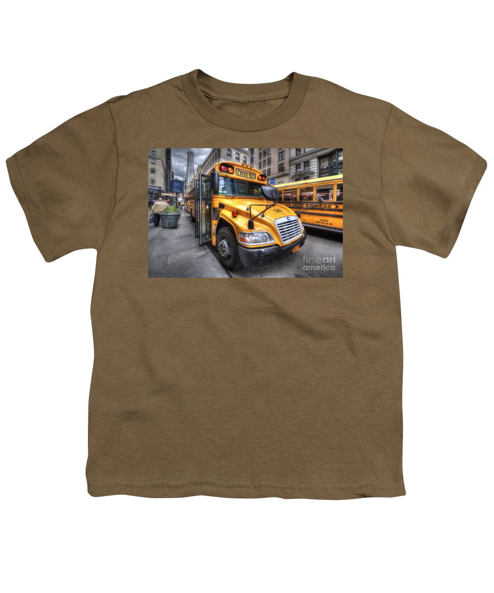 Yhun Suarez Youth T-Shirt featuring the photograph NYC School Bus by Yhun Suarez