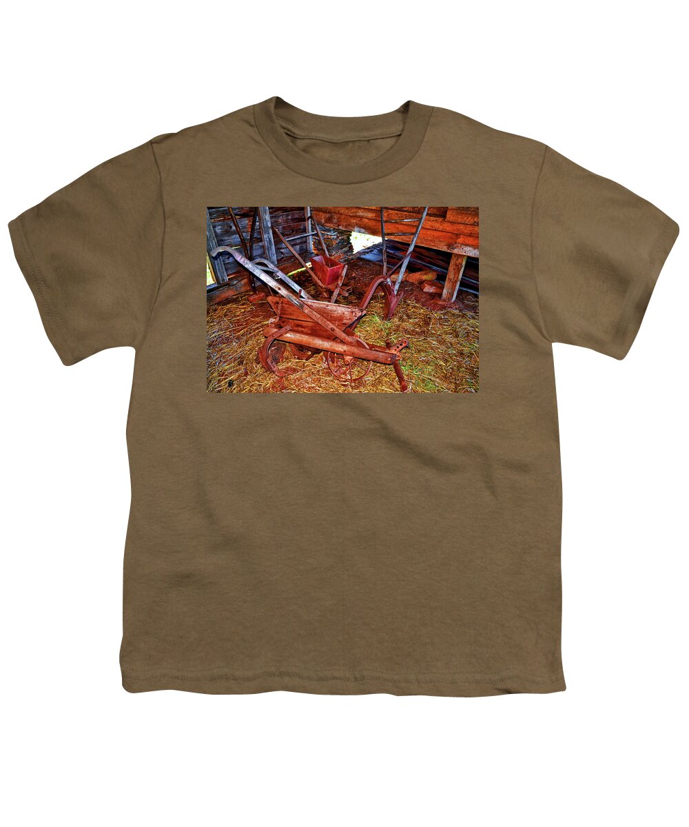 Seeder Youth T-Shirt featuring the photograph Old Farm Equipment 001 by George Bostian