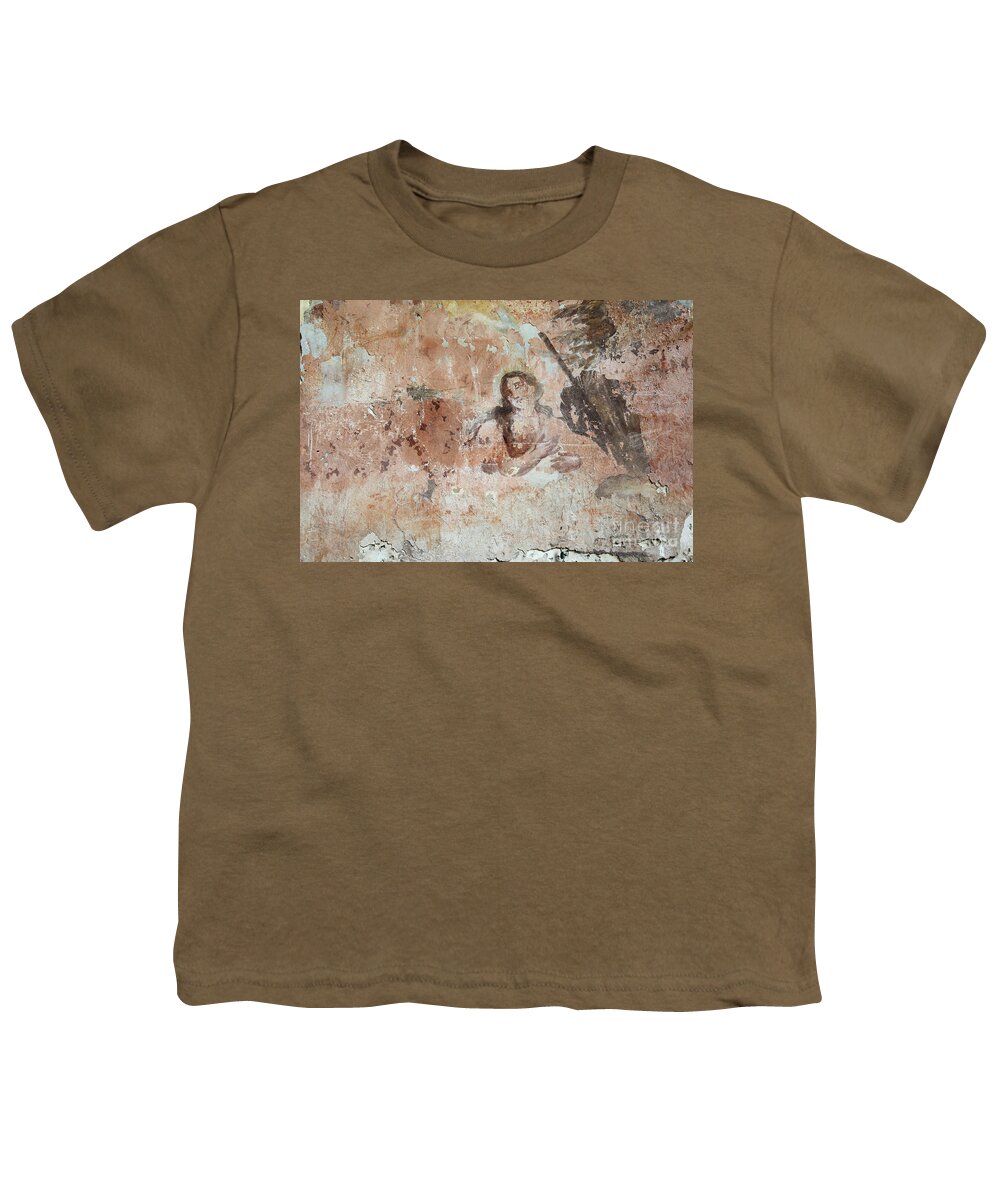 Painting Youth T-Shirt featuring the photograph Old mural painting in the ruins of the church by Michal Boubin