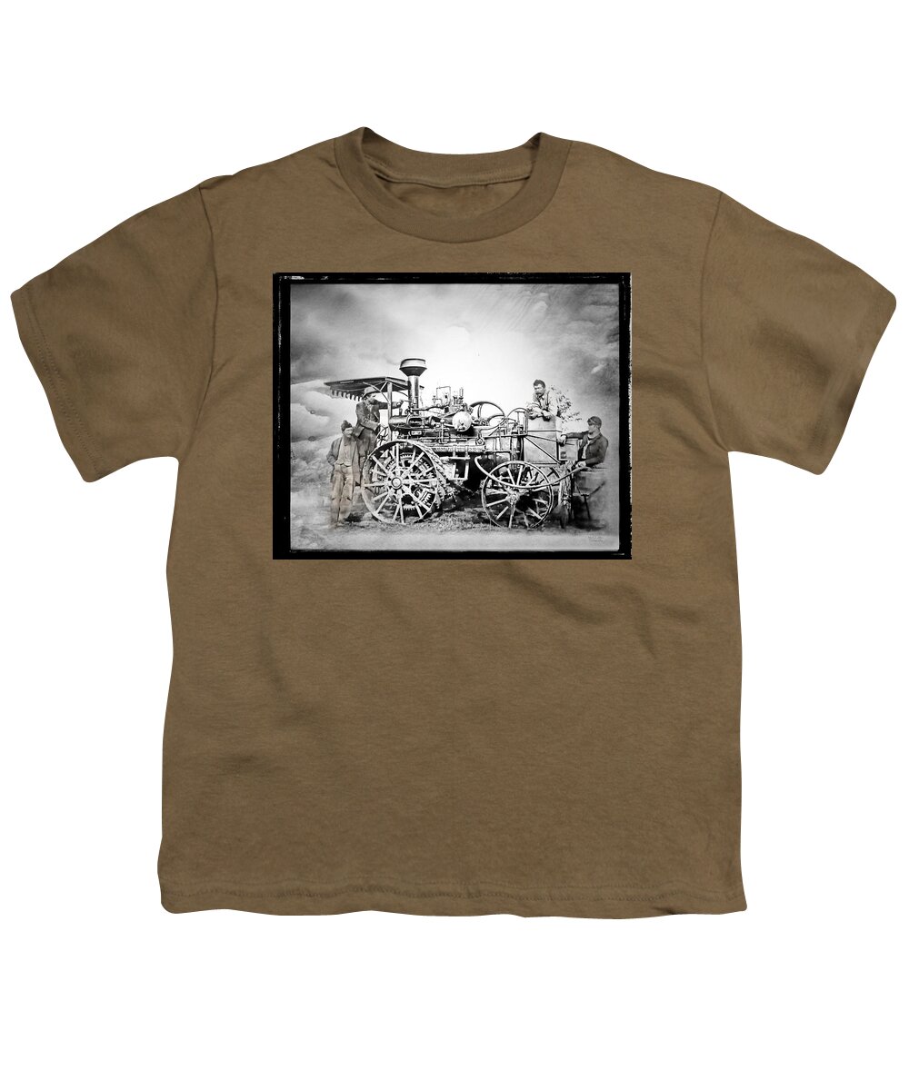 Mark T. Allen Youth T-Shirt featuring the photograph Old Steam Tractor by Mark Allen