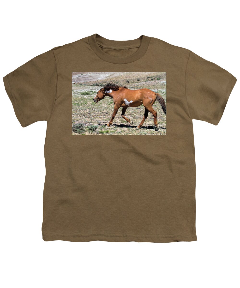 Wild Stallions Youth T-Shirt featuring the photograph On the Prod by Jim Garrison