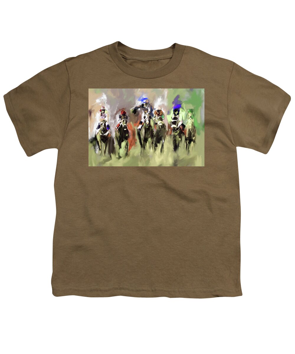 Horses Youth T-Shirt featuring the painting Painting 734 4 by Mawra Tahreem