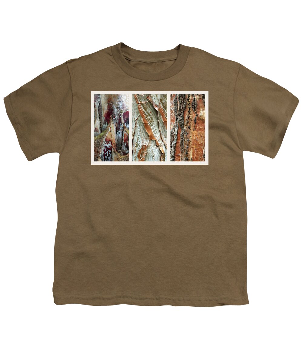Bark Youth T-Shirt featuring the photograph Palm Tree Bark Triptych by Jessica Jenney