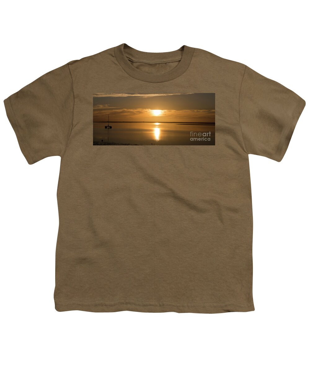 Tasman Bay Youth T-Shirt featuring the photograph Panorama of sunset at Tasman Bay by Sheila Smart Fine Art Photography
