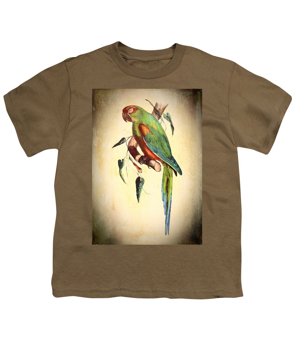 Bird Youth T-Shirt featuring the mixed media Parrot by Charmaine Zoe