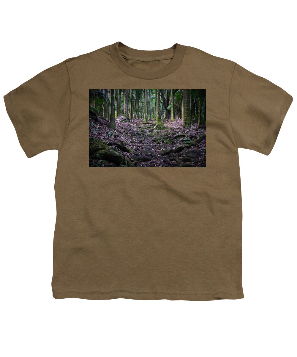 Palm Forest Youth T-Shirt featuring the photograph Path in the Palm Forest by Heidi Fickinger