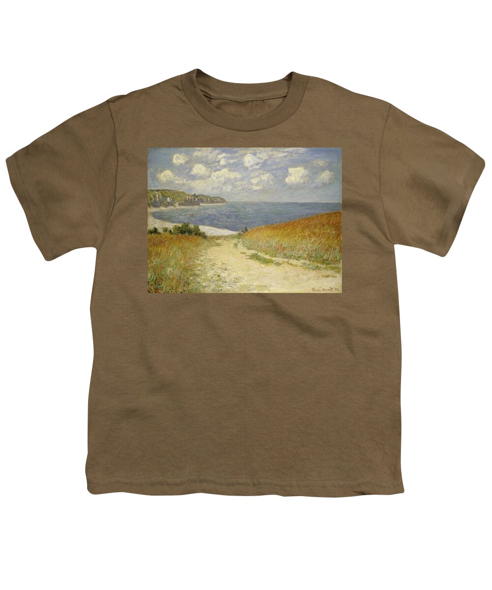 #faatoppicks Youth T-Shirt featuring the painting Path in the Wheat at Pourville by Claude Monet
