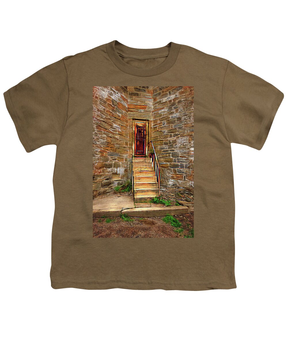 Eastern State Penitentiary Youth T-Shirt featuring the photograph PenitentiaryTower Door by Tom Singleton